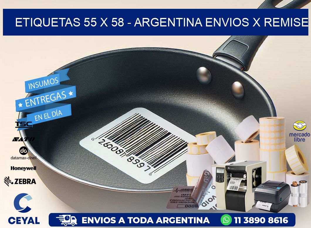 ETIQUETAS 55 x 58 - ARGENTINA ENVIOS X REMISE