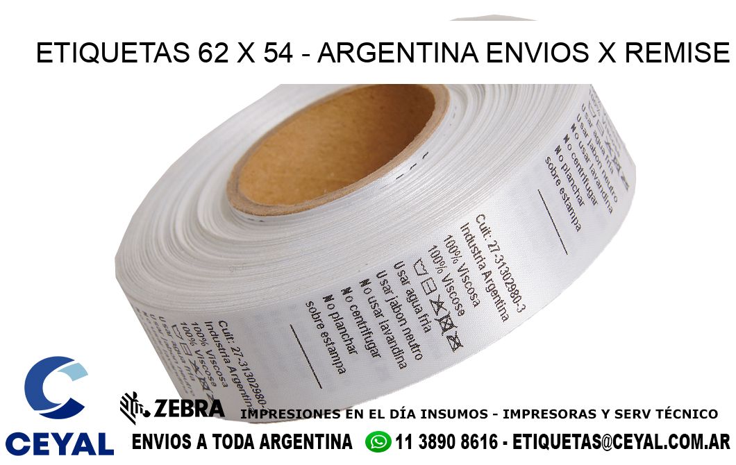 ETIQUETAS 62 x 54 - ARGENTINA ENVIOS X REMISE