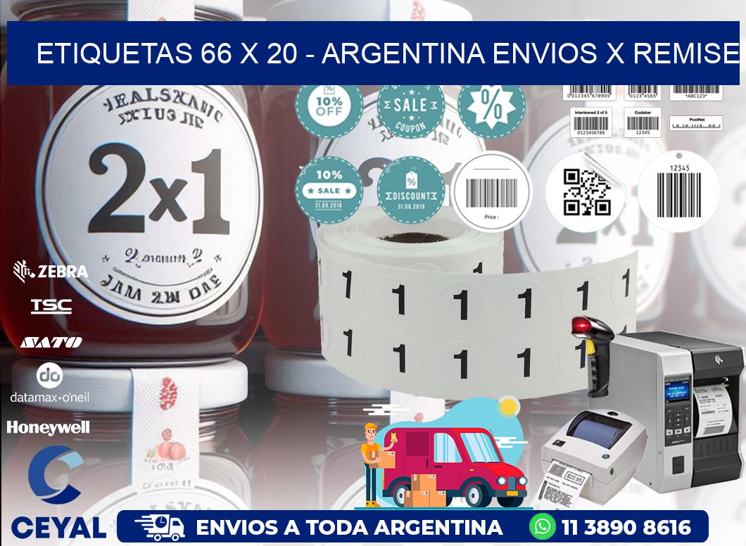 ETIQUETAS 66 x 20 - ARGENTINA ENVIOS X REMISE