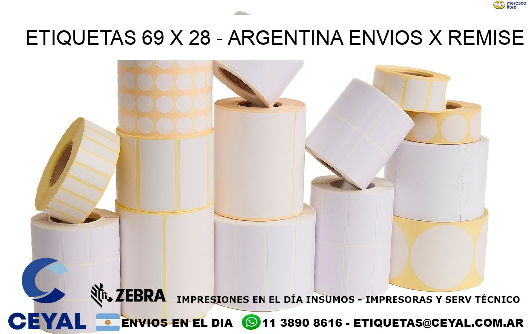 ETIQUETAS 69 x 28 – ARGENTINA ENVIOS X REMISE