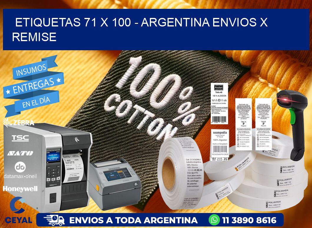 ETIQUETAS 71 x 100 - ARGENTINA ENVIOS X REMISE