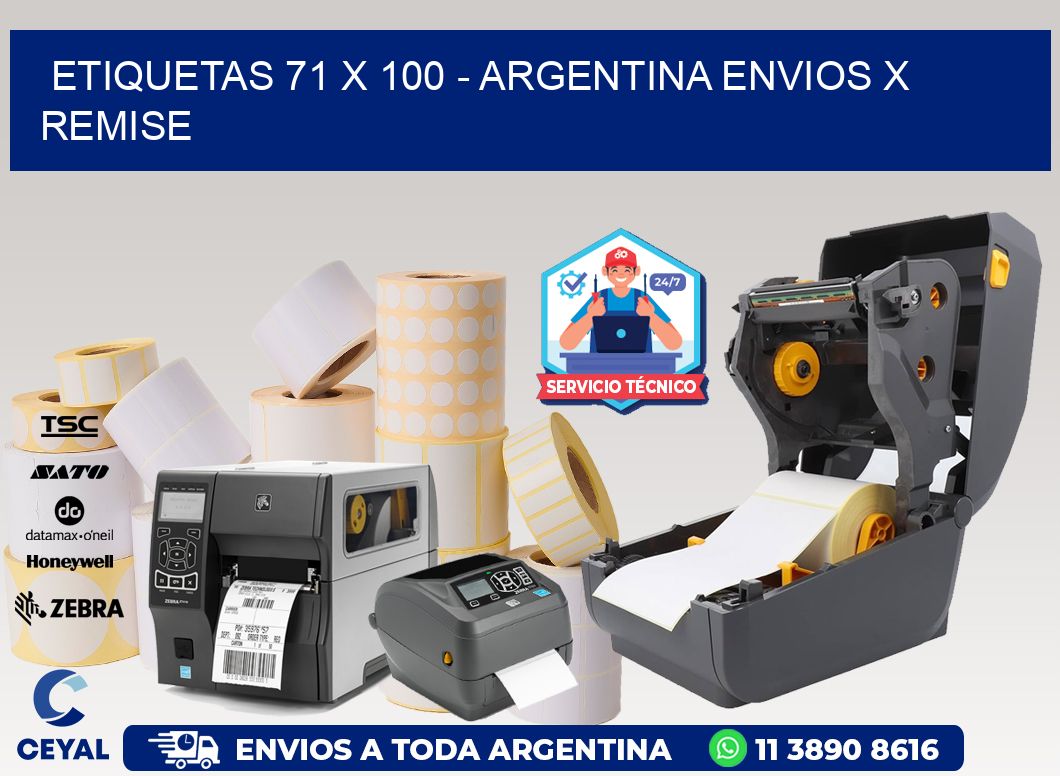 ETIQUETAS 71 x 100 - ARGENTINA ENVIOS X REMISE