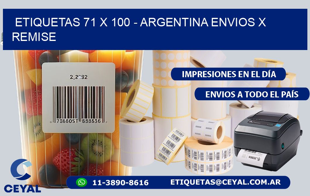 ETIQUETAS 71 x 100 - ARGENTINA ENVIOS X REMISE