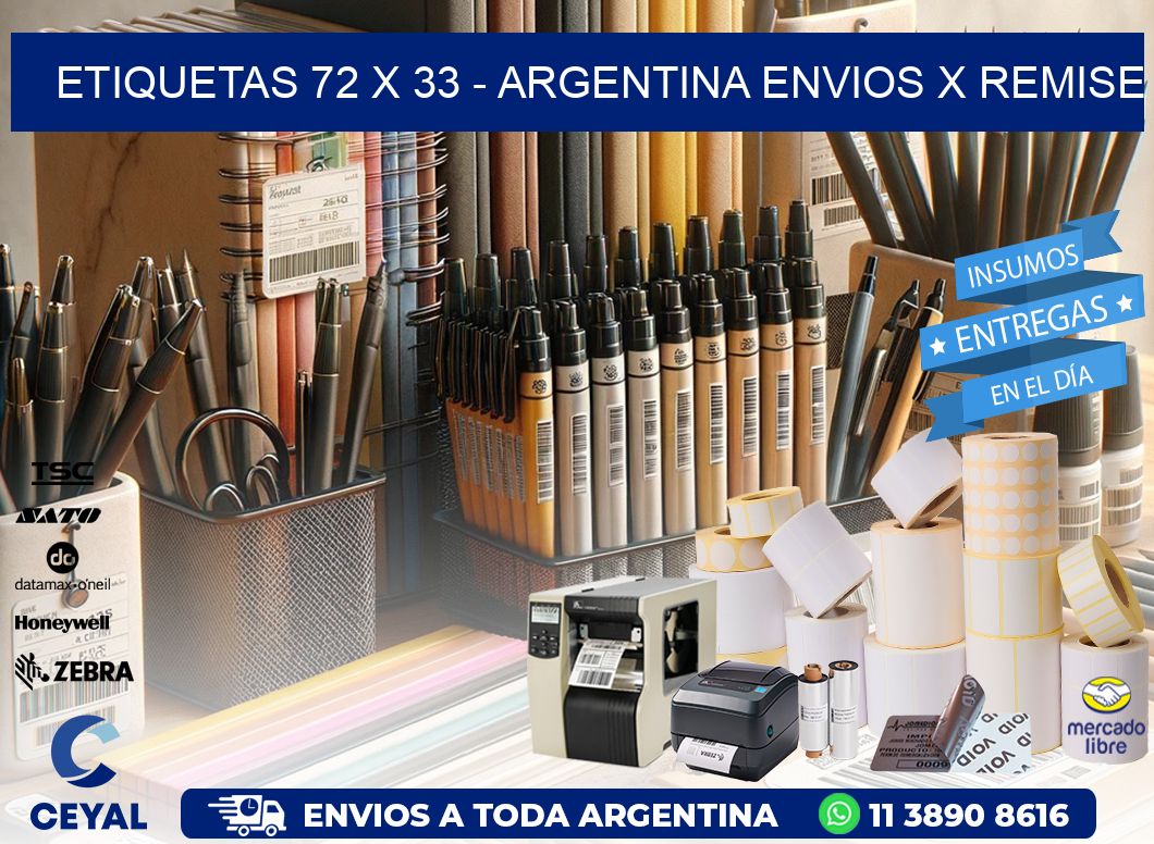 ETIQUETAS 72 x 33 - ARGENTINA ENVIOS X REMISE