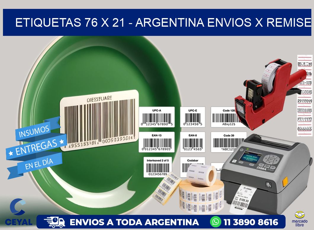 ETIQUETAS 76 x 21 – ARGENTINA ENVIOS X REMISE