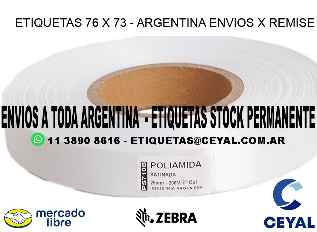 ETIQUETAS 76 x 73 - ARGENTINA ENVIOS X REMISE