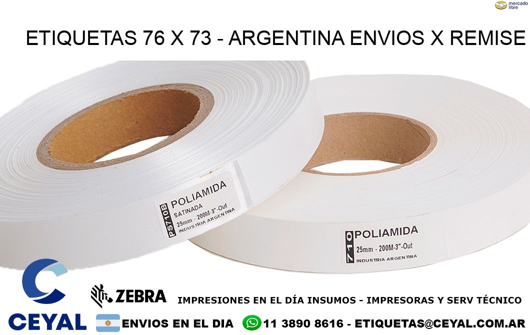 ETIQUETAS 76 x 73 - ARGENTINA ENVIOS X REMISE