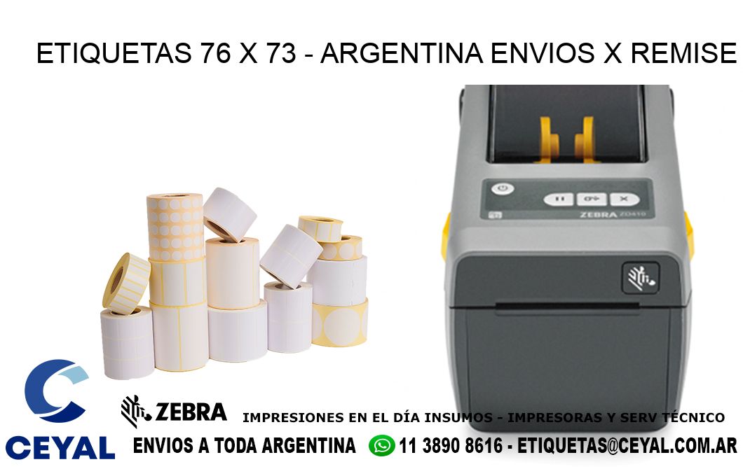 ETIQUETAS 76 x 73 - ARGENTINA ENVIOS X REMISE