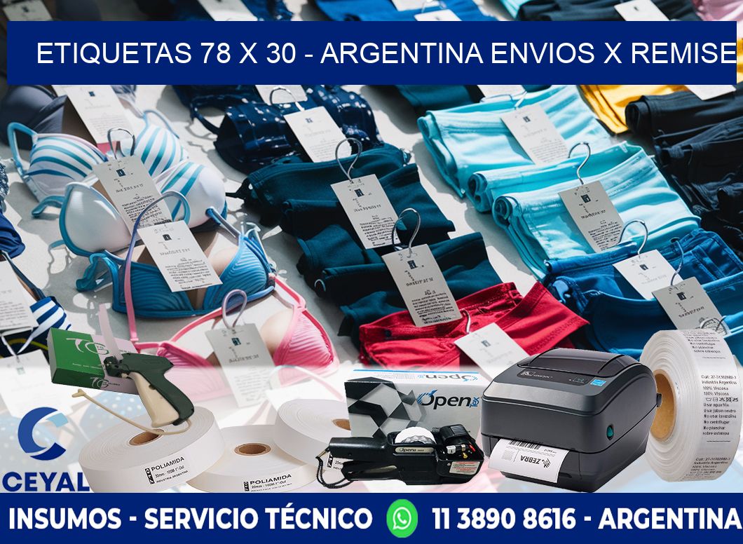 ETIQUETAS 78 x 30 - ARGENTINA ENVIOS X REMISE