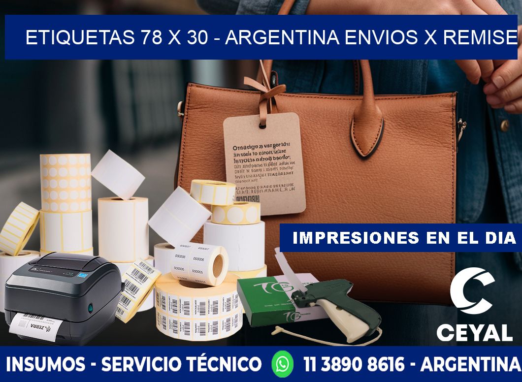 ETIQUETAS 78 x 30 - ARGENTINA ENVIOS X REMISE