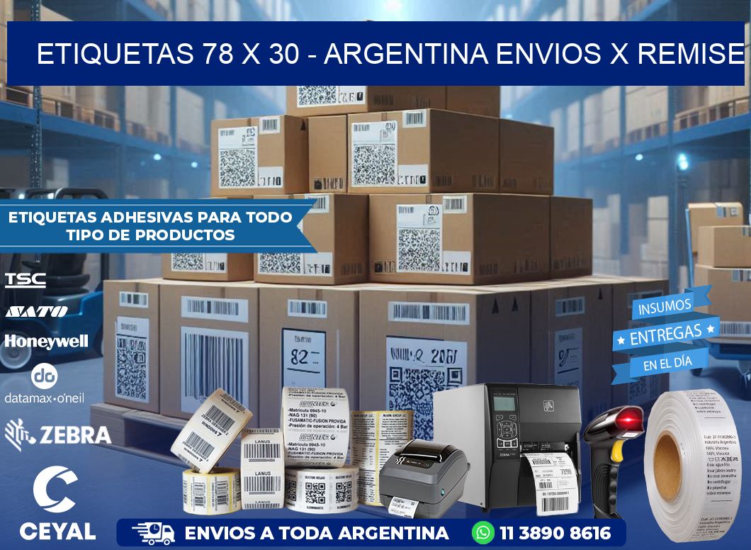 ETIQUETAS 78 x 30 - ARGENTINA ENVIOS X REMISE