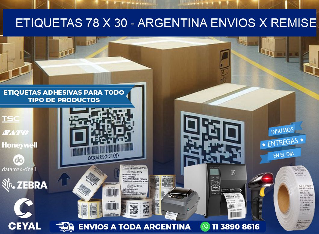 ETIQUETAS 78 x 30 – ARGENTINA ENVIOS X REMISE