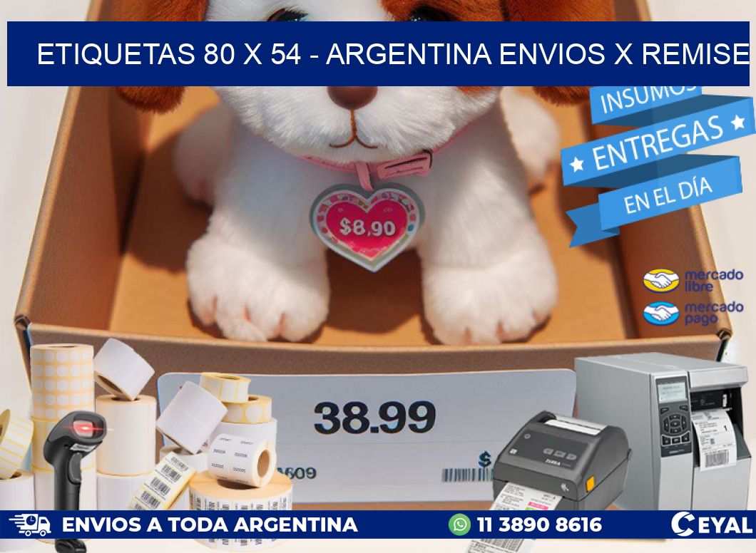 ETIQUETAS 80 x 54 - ARGENTINA ENVIOS X REMISE