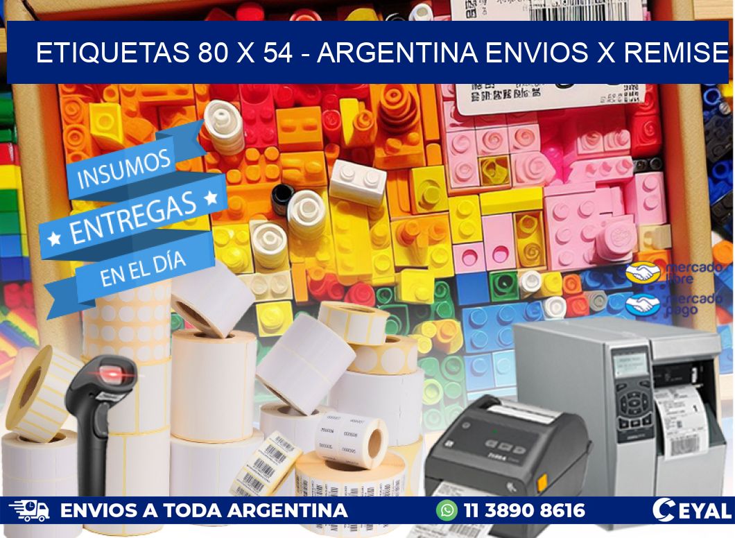 ETIQUETAS 80 x 54 - ARGENTINA ENVIOS X REMISE