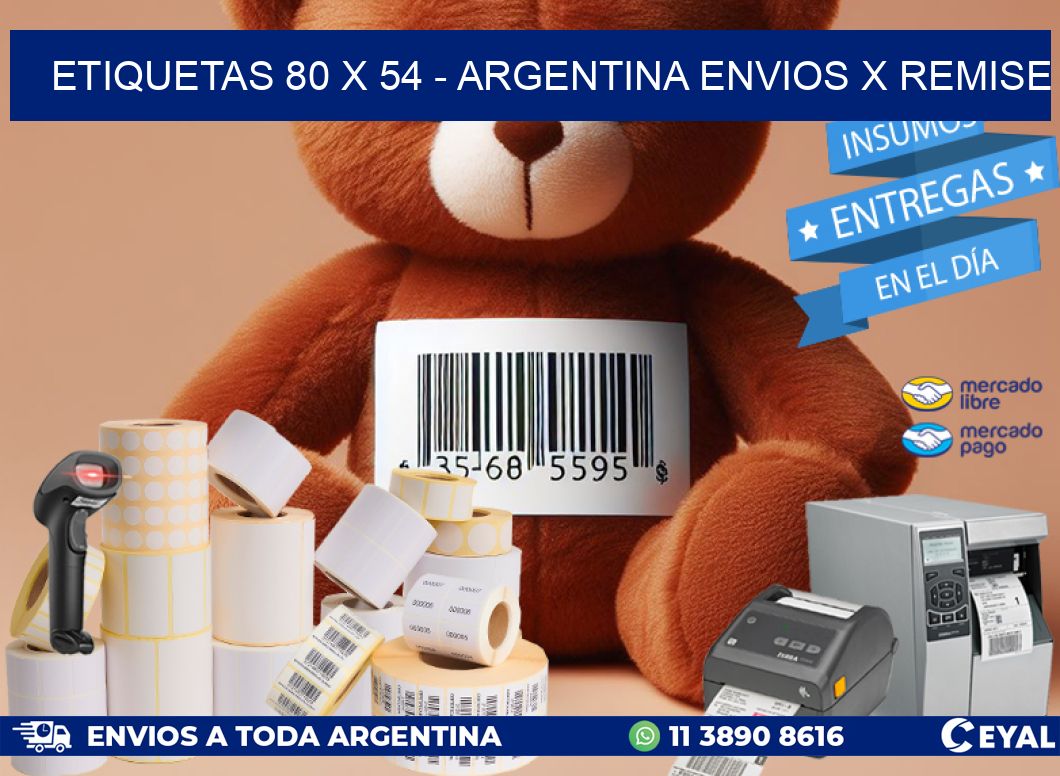 ETIQUETAS 80 x 54 - ARGENTINA ENVIOS X REMISE