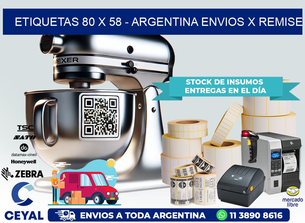 ETIQUETAS 80 x 58 – ARGENTINA ENVIOS X REMISE