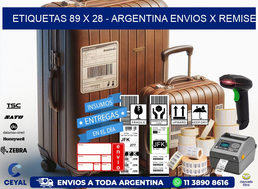 ETIQUETAS 89 x 28 - ARGENTINA ENVIOS X REMISE