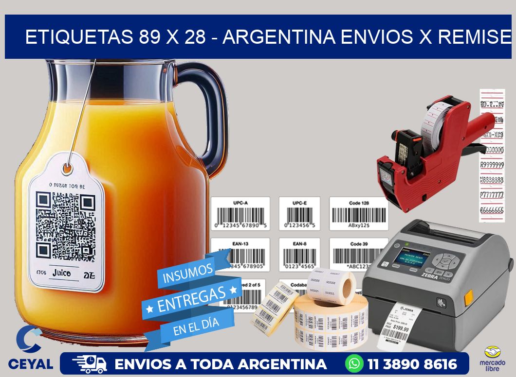 ETIQUETAS 89 x 28 – ARGENTINA ENVIOS X REMISE