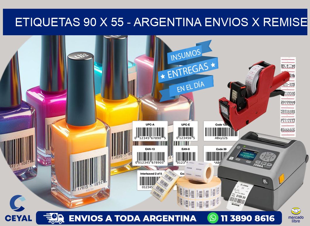 ETIQUETAS 90 x 55 - ARGENTINA ENVIOS X REMISE