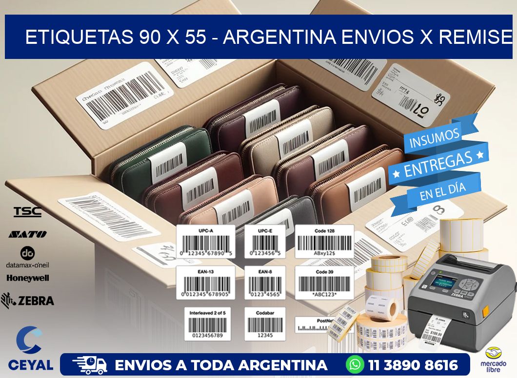 ETIQUETAS 90 x 55 - ARGENTINA ENVIOS X REMISE