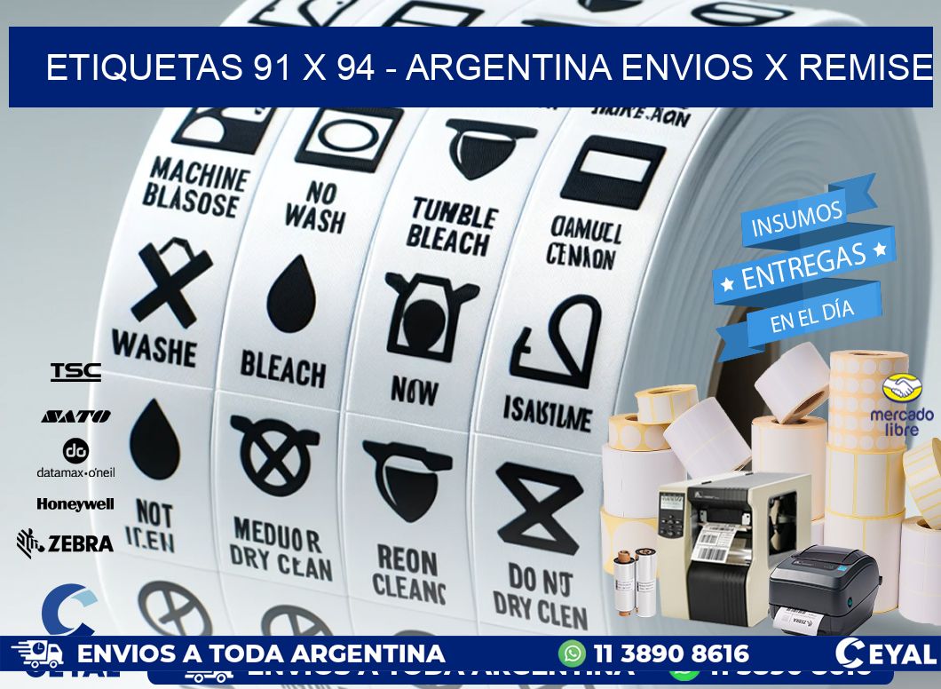 ETIQUETAS 91 x 94 - ARGENTINA ENVIOS X REMISE