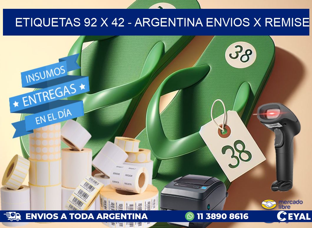 ETIQUETAS 92 x 42 - ARGENTINA ENVIOS X REMISE