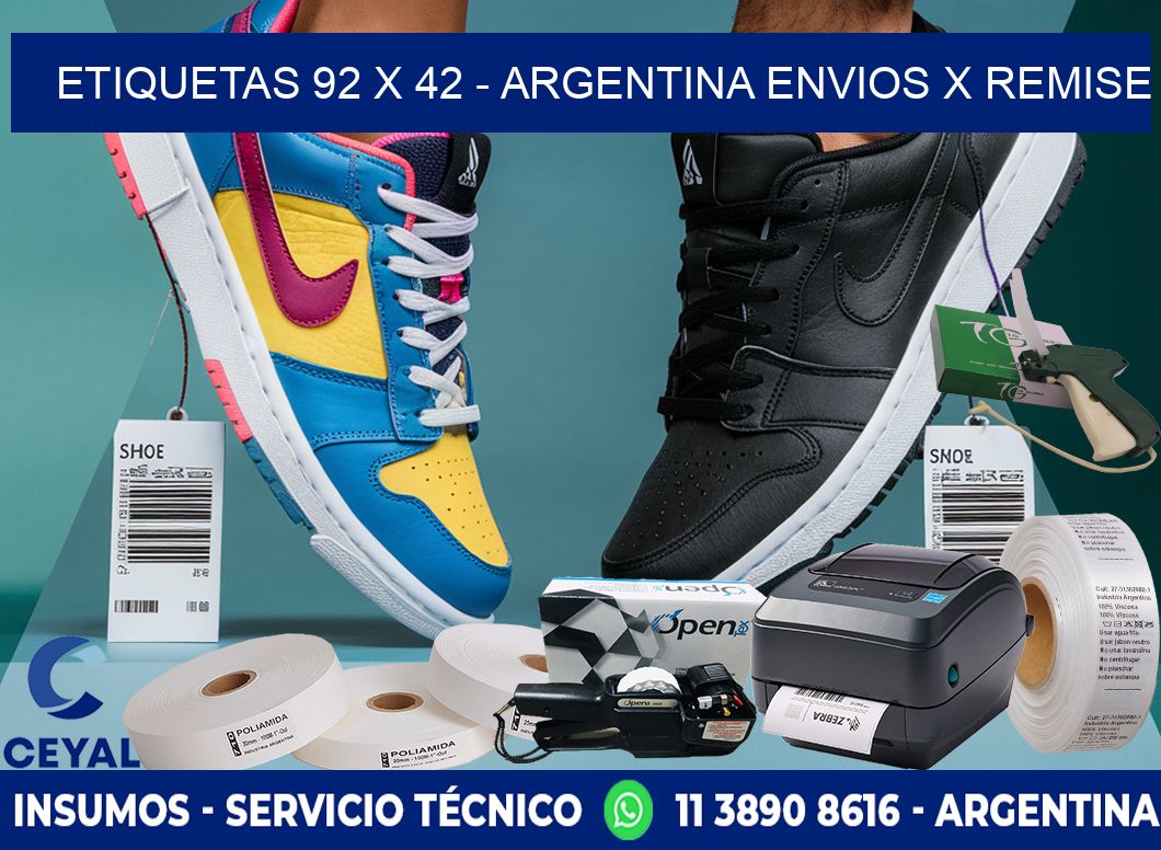 ETIQUETAS 92 x 42 - ARGENTINA ENVIOS X REMISE