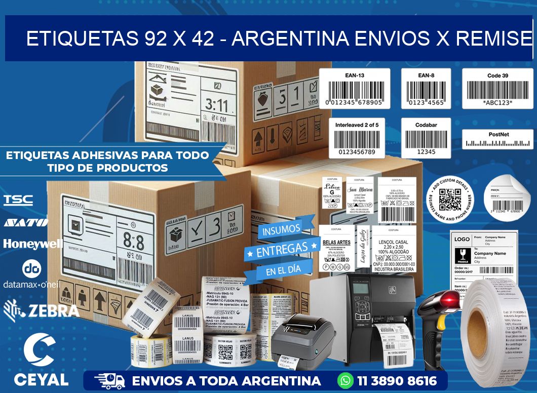 ETIQUETAS 92 x 42 – ARGENTINA ENVIOS X REMISE