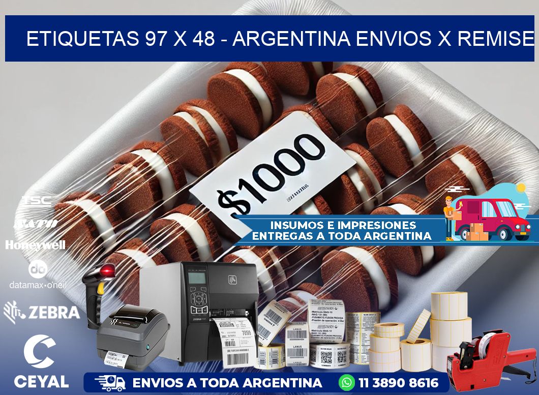 ETIQUETAS 97 x 48 - ARGENTINA ENVIOS X REMISE