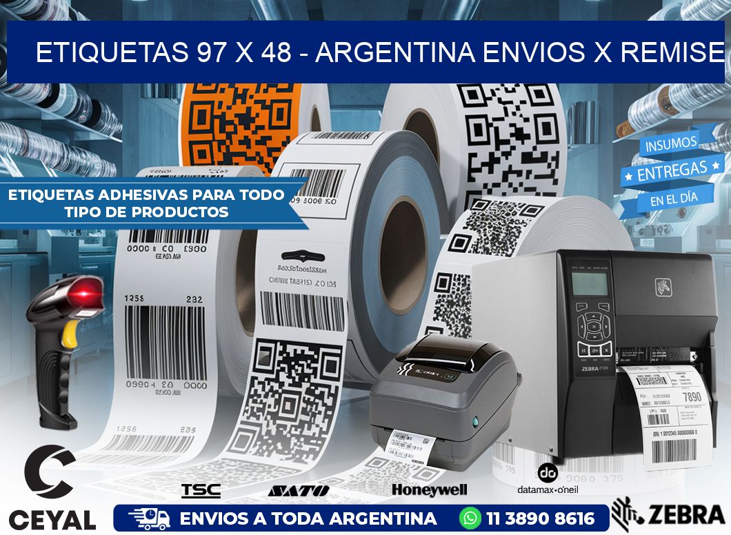 ETIQUETAS 97 x 48 – ARGENTINA ENVIOS X REMISE