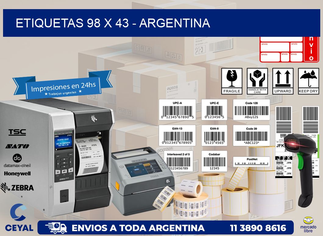 ETIQUETAS 98 x 43 - ARGENTINA