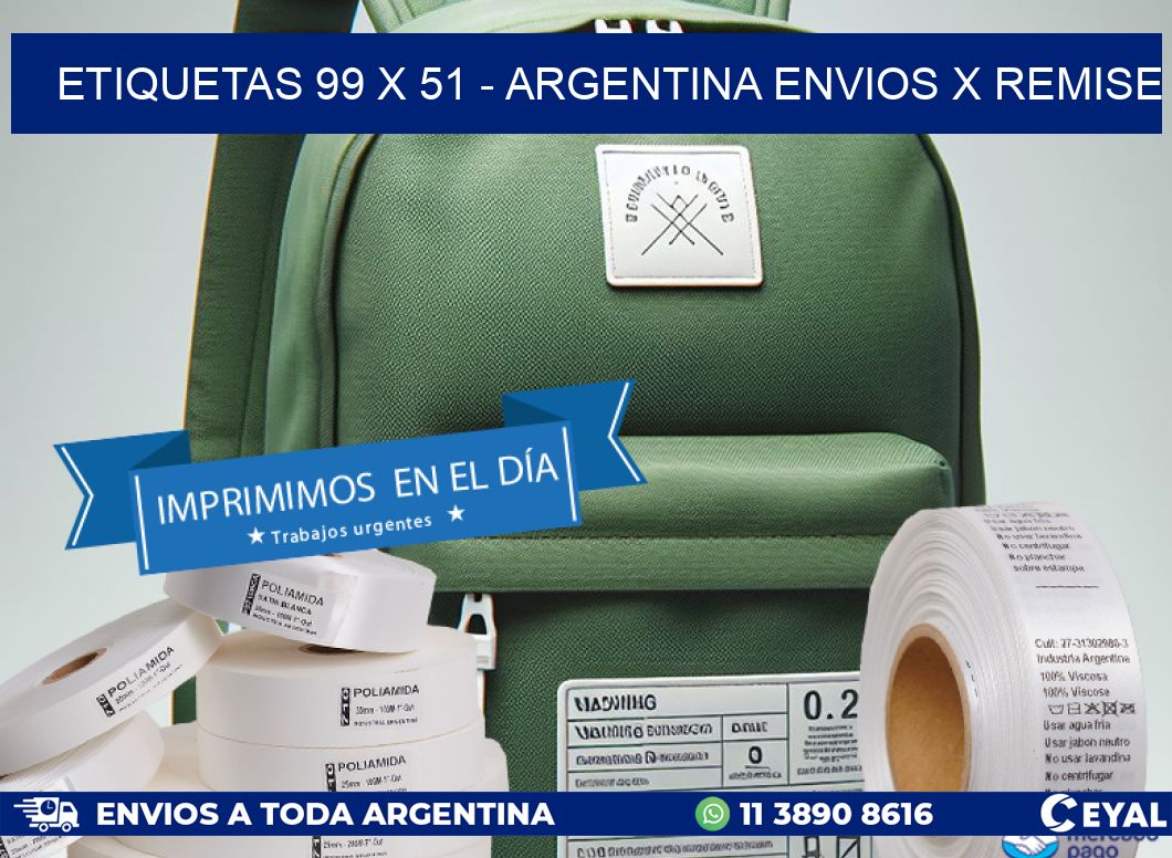 ETIQUETAS 99 x 51 - ARGENTINA ENVIOS X REMISE