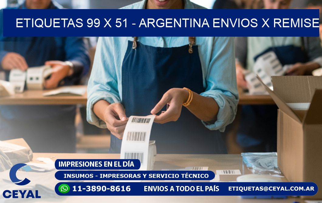 ETIQUETAS 99 x 51 - ARGENTINA ENVIOS X REMISE