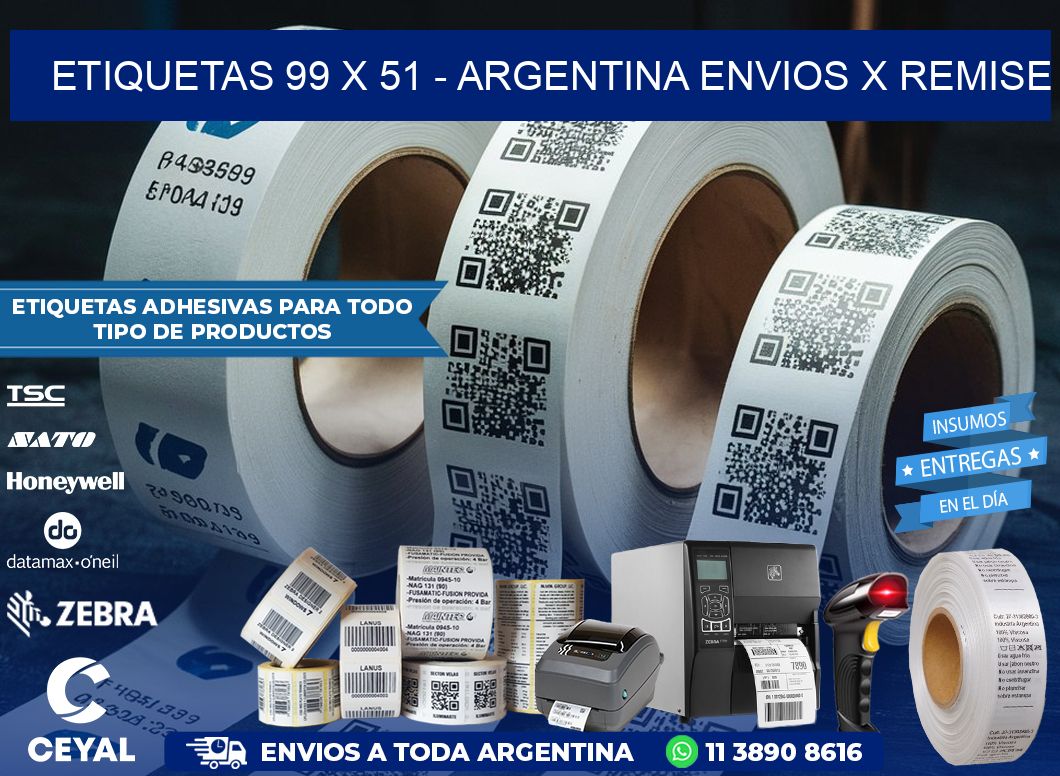 ETIQUETAS 99 x 51 - ARGENTINA ENVIOS X REMISE