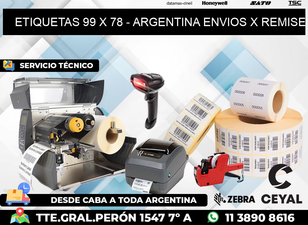 ETIQUETAS 99 x 78 - ARGENTINA ENVIOS X REMISE