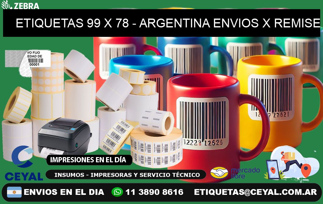 ETIQUETAS 99 x 78 - ARGENTINA ENVIOS X REMISE