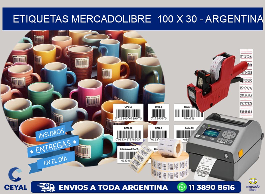 ETIQUETAS MERCADOLIBRE  100 x 30 – ARGENTINA