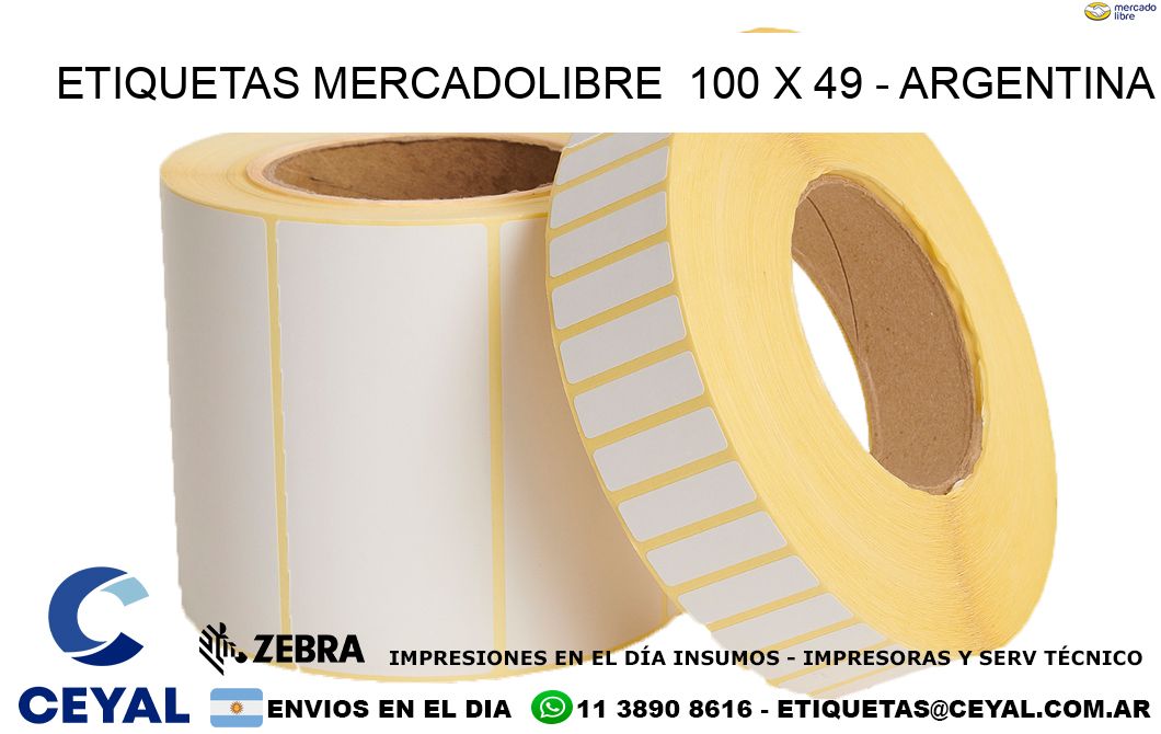 ETIQUETAS MERCADOLIBRE  100 x 49 – ARGENTINA