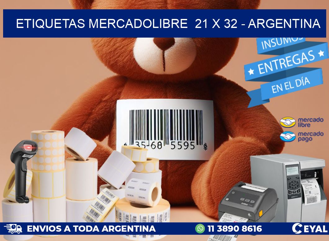 ETIQUETAS MERCADOLIBRE  21 x 32 – ARGENTINA