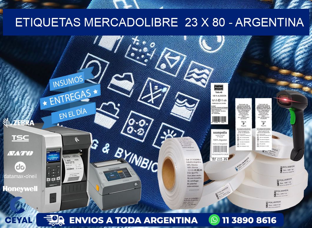 ETIQUETAS MERCADOLIBRE  23 x 80 - ARGENTINA