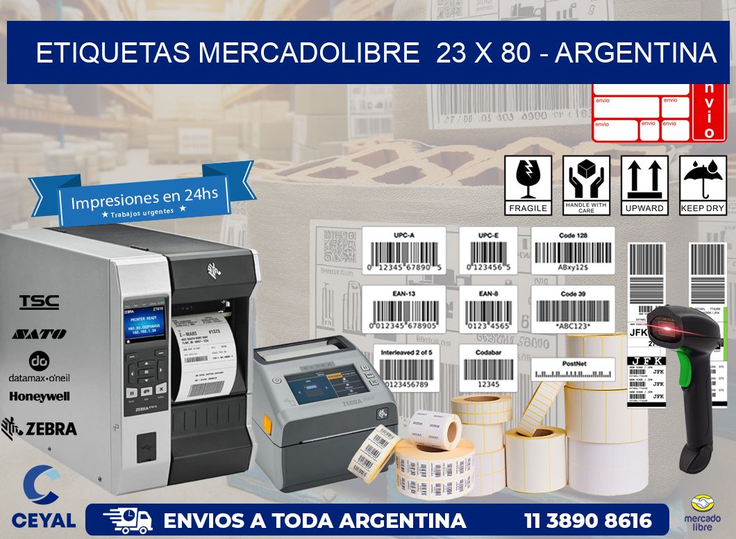 ETIQUETAS MERCADOLIBRE  23 x 80 – ARGENTINA