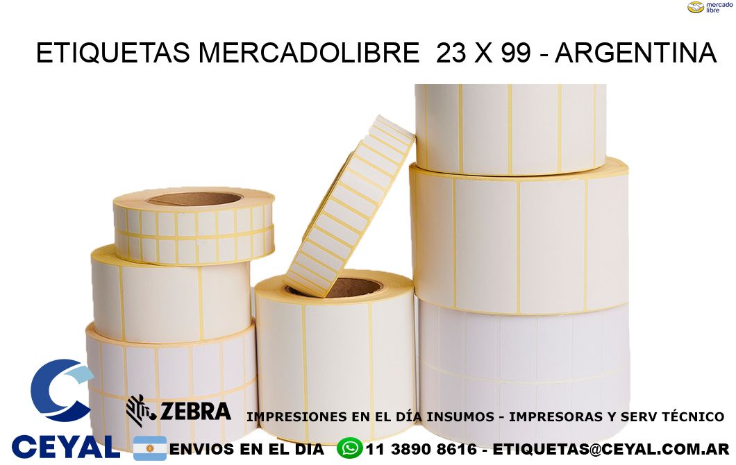 ETIQUETAS MERCADOLIBRE  23 x 99 – ARGENTINA