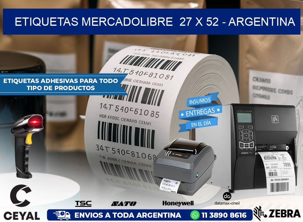 ETIQUETAS MERCADOLIBRE  27 x 52 – ARGENTINA