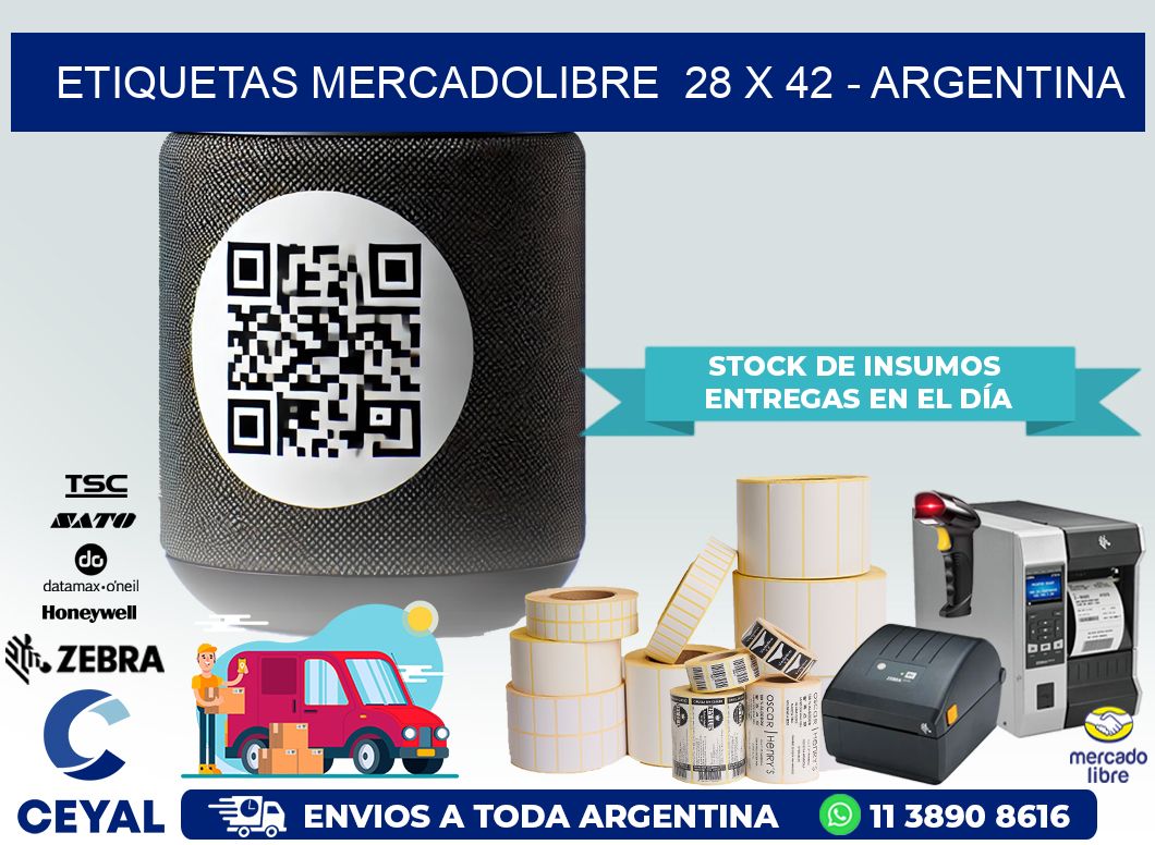 ETIQUETAS MERCADOLIBRE  28 x 42 – ARGENTINA