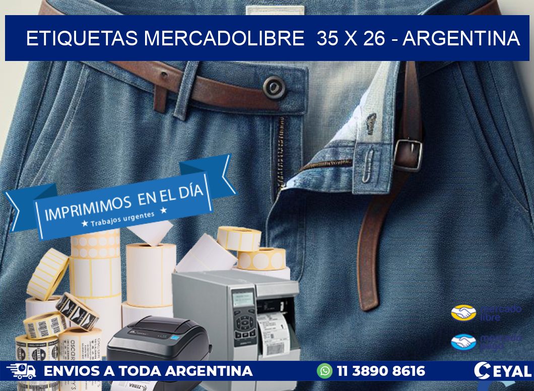 ETIQUETAS MERCADOLIBRE  35 x 26 - ARGENTINA