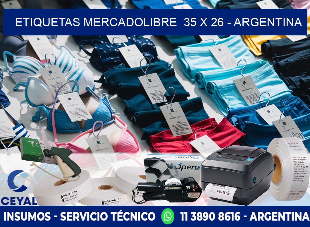 ETIQUETAS MERCADOLIBRE  35 x 26 - ARGENTINA