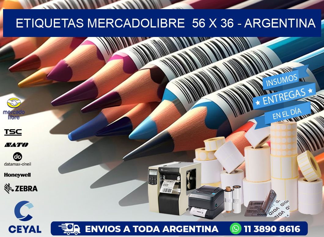 ETIQUETAS MERCADOLIBRE  56 x 36 - ARGENTINA