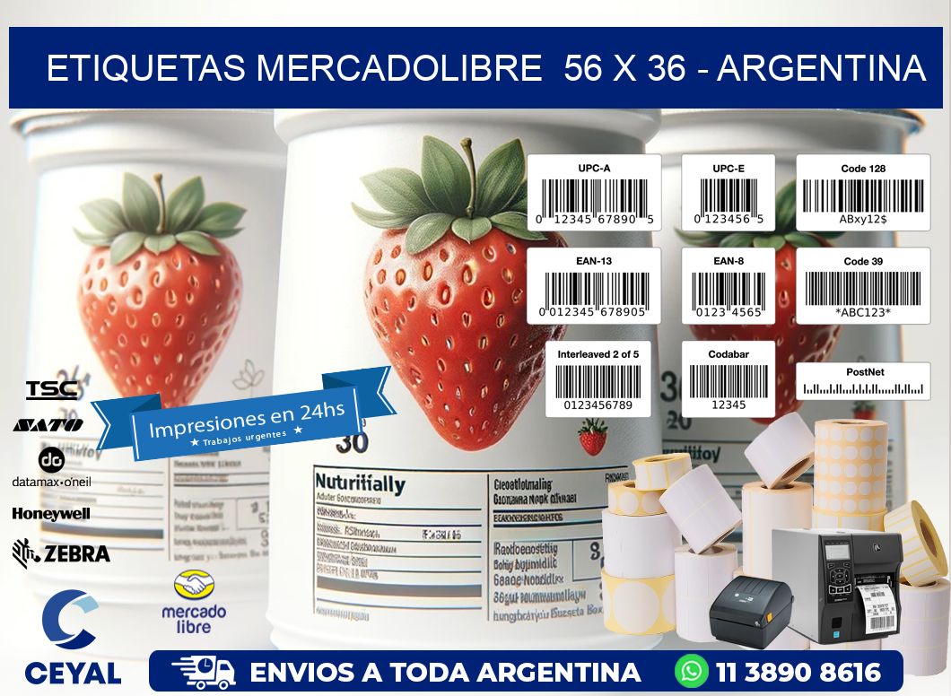 ETIQUETAS MERCADOLIBRE  56 x 36 - ARGENTINA