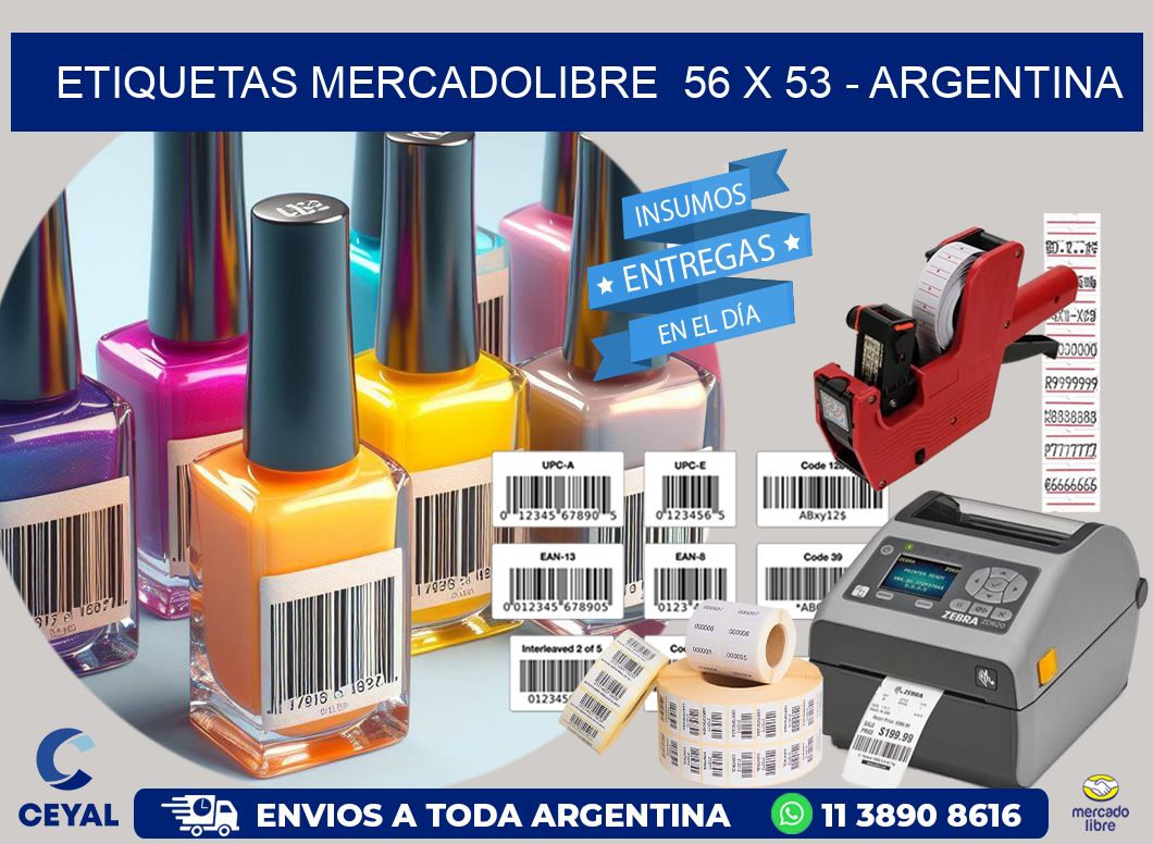 ETIQUETAS MERCADOLIBRE  56 x 53 - ARGENTINA
