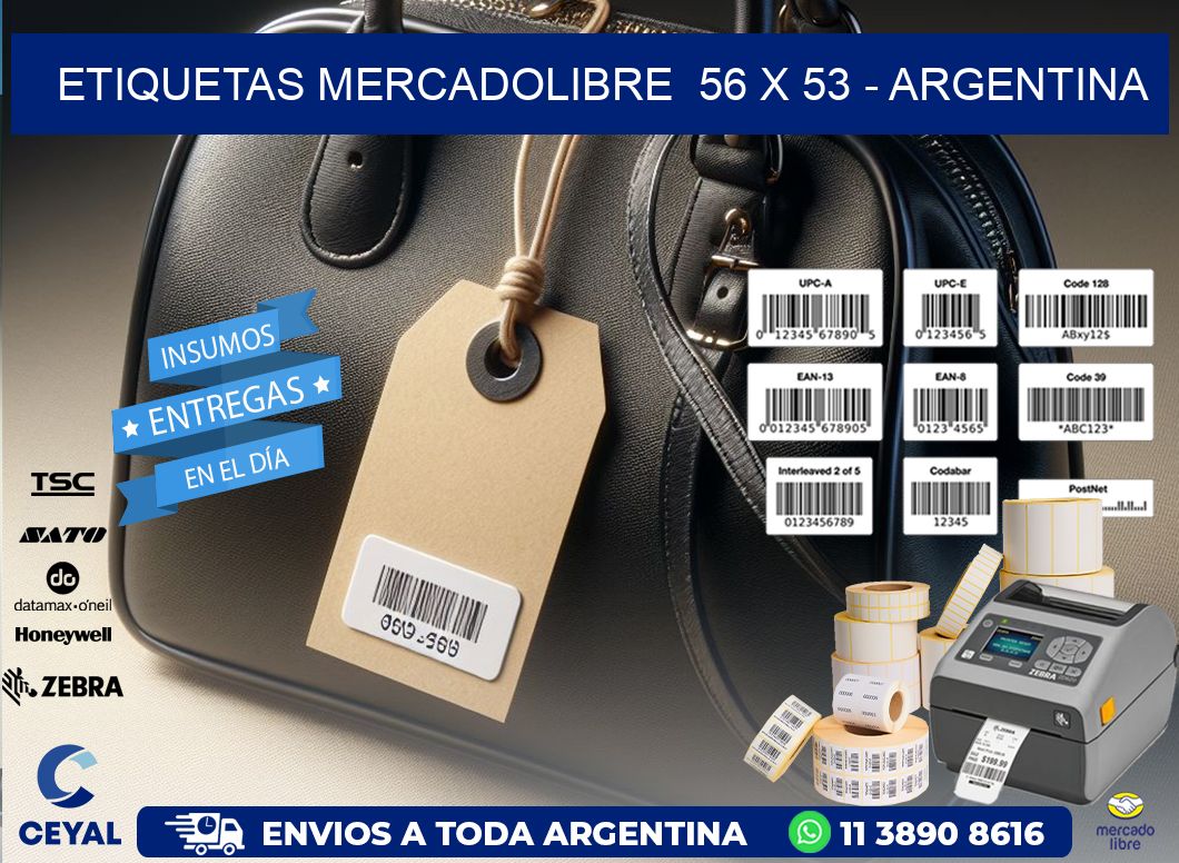 ETIQUETAS MERCADOLIBRE  56 x 53 - ARGENTINA